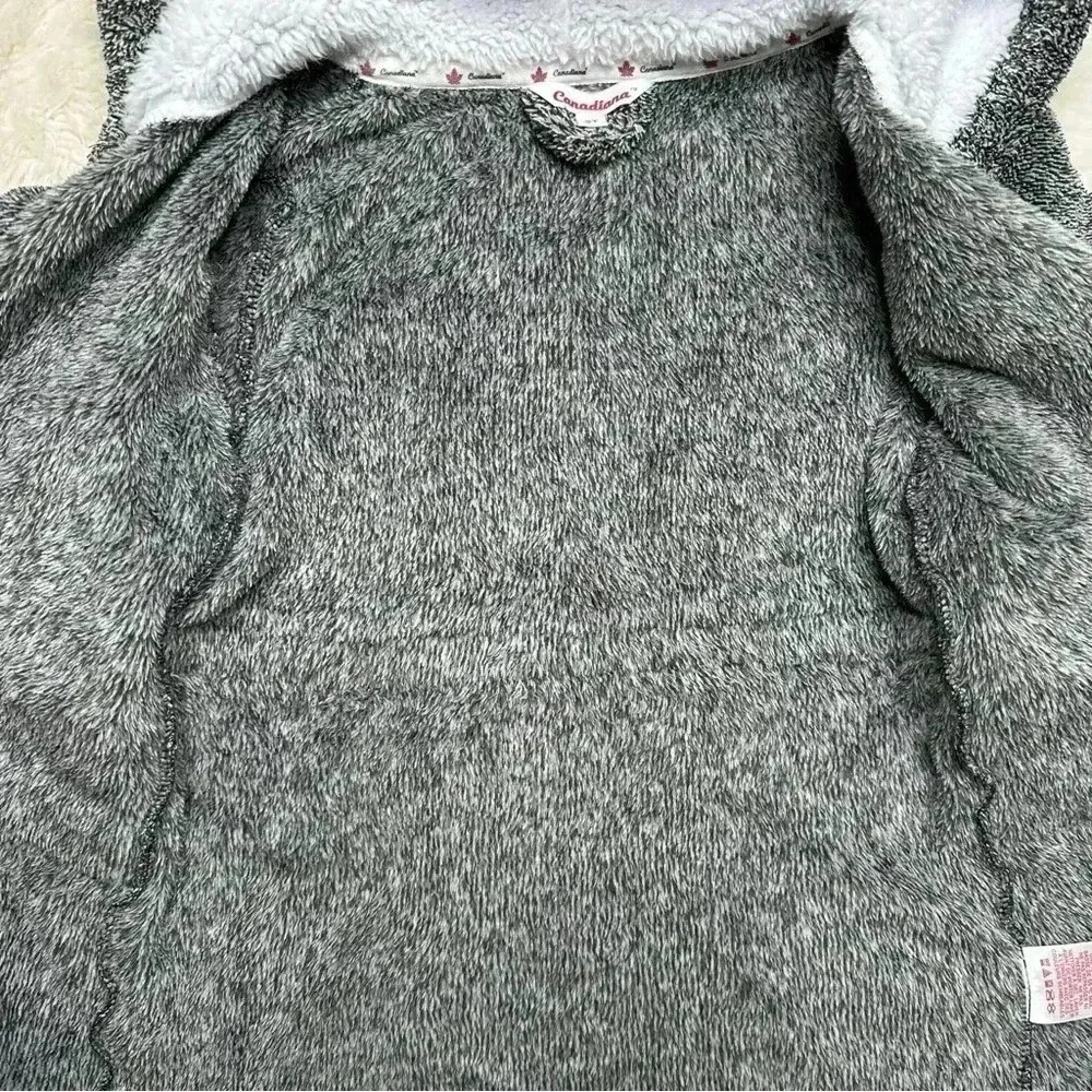 Canadiana Bathrobe Tie Waist Hooded Charcoal Grey Size 3T - Picture 10 of 16
